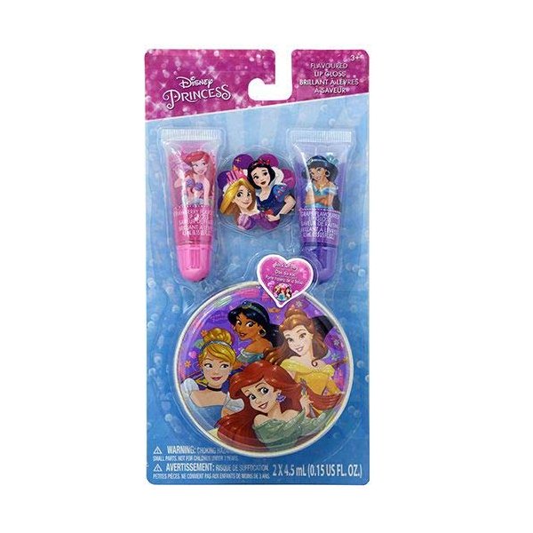 Townley Princess Lip Gloss Set with Zipper Tin
