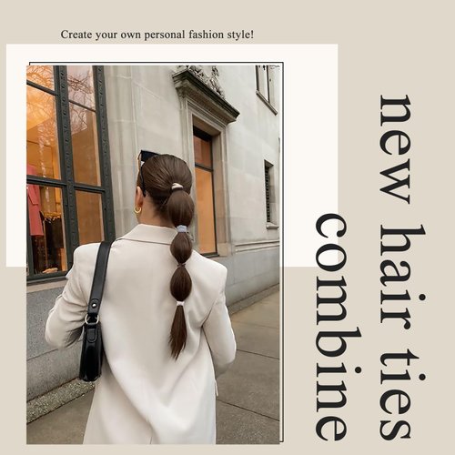 TEBIEKOY 150 Pcs Hair Ties for Thick Hair No Damage, Elastic Hair Ties Neutral Ponytail Holders Multi-colored Soft Rubber Bands for Women Little Girls