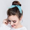 Bow Scrunchies For Hair, 15Pcs Chiffon Scrunchies Silk with Bow, Youth Bright Color Scrunchies Ponytail Holder, Hair Ties Ropes, Rabbit Bunny Ear BowKnot Scrunchies Hair Accessories for Girl Teens