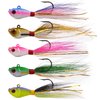Bucktail Jigs Saltwater Lures,3/5PCS Bucktail Hair Jigs Head Fishing Lure Baits Assorted Kit for Bass Striper Bluefish Surf Fishing 1/4oz 1/2oz 1oz 1.5oz 2oz