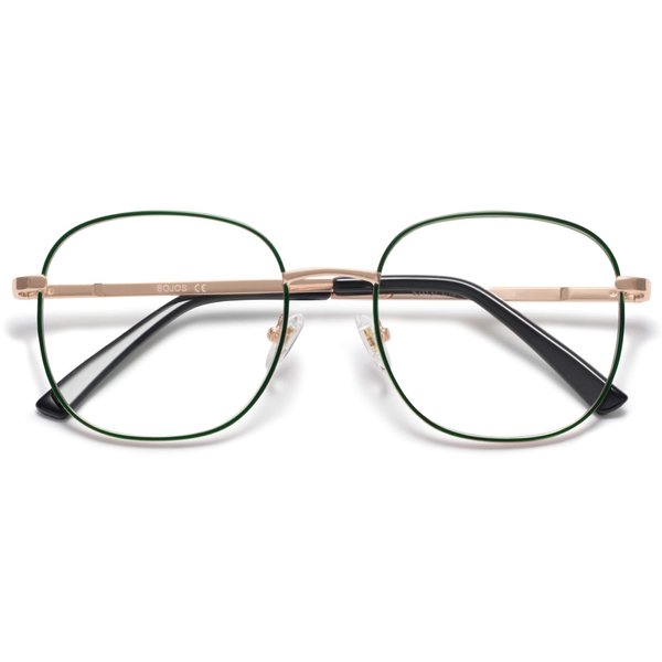SOJOS Classic Square Blue Light Blocking Glasses for Women Men Stylish Computer Glasses SJ1137, Dark Green Frame/Anti-Blue Light Lens