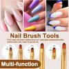 SILPECWEE 3 Pcs Rose Gold Round Brush Set Nail Art Brush Nail Painting Brush Manicure Tool Professional UV Gel 3D Nail Brushes Pen Set (7mm/9mm/10mm)