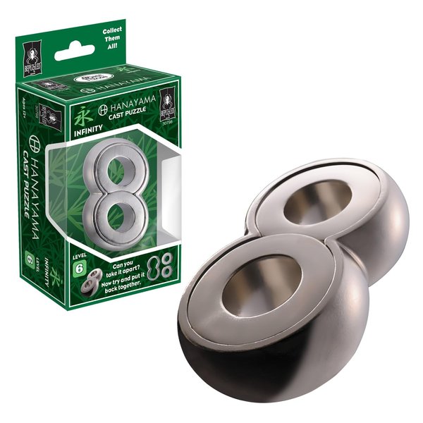 BePuzzled | Infinity Hanayama Metal Brainteaser Puzzle Mensa Rated Level 6, for Ages 12 and Up