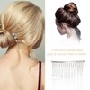 YAFIYGI 10 Pieces Bridal Veil Comb Silver Hair Comb Bridal Hair Comb Metal Hair Combs for Women Wedding Veil Comb 20 Teeth Bridal Hair Comb Decorative Hair Clips for Fine Hair White K