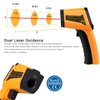 Laser Infrared Thermometer Non-Contact Digital Temperature Gun，-50°C to 400°C(-58°F to 752°F) IR Thermometer for Industrial,Kitchen Cooking,Ovens (Orange)