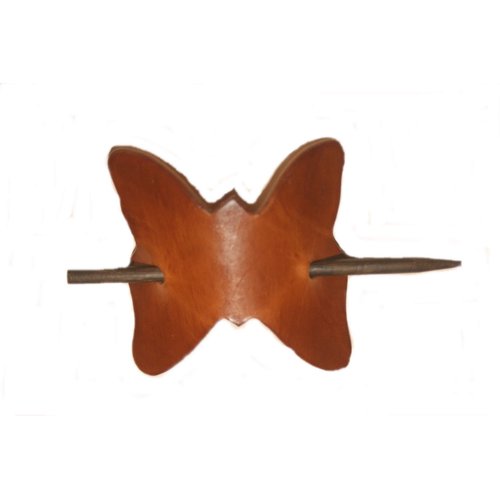 LEATHER PONYTAIL BARRETTE with STICK, LEATHER HAIR BARRETTE, LEATHER PONYTAIL HOLDER, LEATHER HAIR CLIP, LEATHER HAIR ACCESSORIES, LEATHER PONYTAIL CLIPS - BT 1204