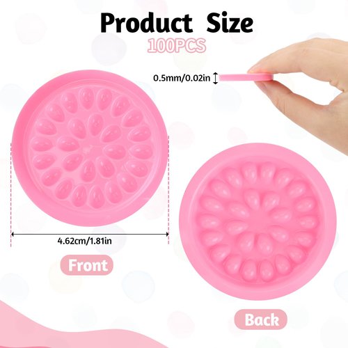 100 Pcs False Eyelashes Glue Holders, False Lash Glue Holder Lash Tray Holder Glue Rings Lash Trays Disposable Lash Pads Lash Glue Tray Glue Rings for Eyelash Extensions Pallet Pads