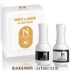 noirwhite Black White Gel Nail Polish, 2Pcs 15ml Gel Polish Set, Soak Off UV LED Nail Gel Polish Long Lasting Nail Art Starter Manicure Salon DIY at Home Design Decorations Nail Art Design