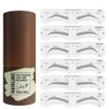 Eyebrow Stamp Shaping Kit, One Step Brow Stamp Stencil Kit Waterproof Eye Brow Stamp Makeup Tools Eyebrow Definer with 6 Reusable Eyebrow Stencils (Dark Brown)