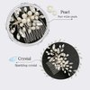 Casolvx Handmade Pearl Crystal Hair Comb Silver Hair Comb Pearl Crystal Wedding Accessories Crystal Hairpin Bridesmaid Gift Pearl Hair Comb for Women and Teen girls (Silver)