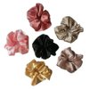 Scrunchies Silk Hair Ties Satin Scrunchies Women Girls Hair Elastics Bands Ponytail Satin Headbands Accessories pink red