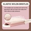 RHOS Folding Brush with Mirror for Women,Girls-Portable Mini Hair Brush for Purse,Small Pocket Hair Brush with Soft Nylon Bristles-Portable Brush with Mirror for Travel(Beige)