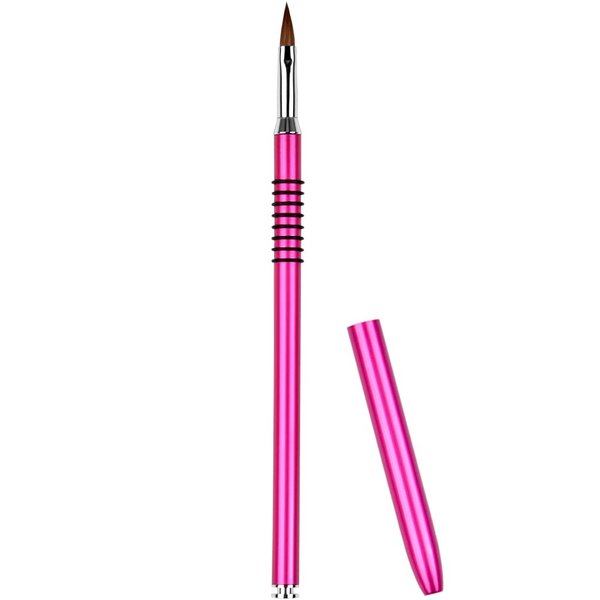 LEQ 1Pcs Kolinsky Acrylic Nail Brush Size 4 Non-slip 3D Nail Art Brush Red