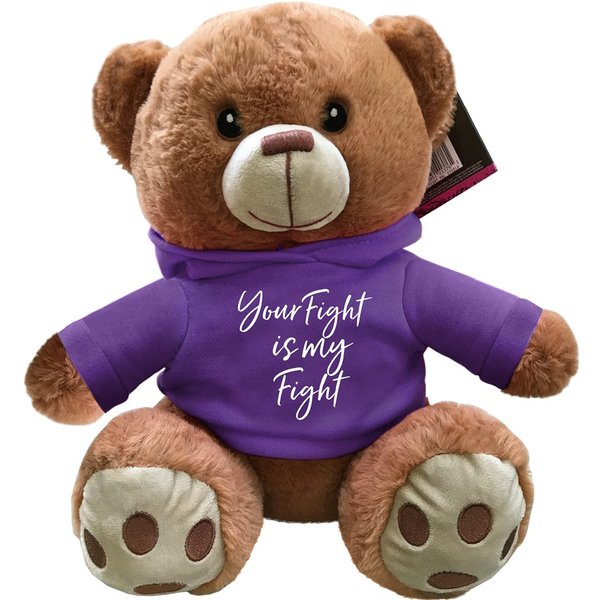 Your Fight Is My Fight Fight Pal Teddy Bear for Lupus, Pancreatic Cancer, Alzheimer's Awareness - Purple