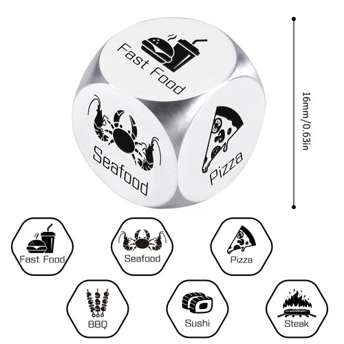 Valentines Day Gifts for Him Date Night Food Dice Gifts for Him Birthday Gifts for Boyfriend Girlfriend Wife Husband Steel Gifts for 11th Anniversary Romantic Gifts for Her