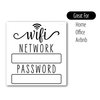 White & Black WiFi Password Sign Fridge Magnet, WiFi Sign with Black Wet Erase Pen, Magnetic WiFi Password Sign for Home, Portable WiFi Sign for Guests, Airbnb Essentials for Hosts, 4.75x5.0 inch