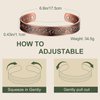 MagEnergy 99.9% Pure Copper Bracelet for Men Magnetic Bangle Bracelets with 6pcs 3500 Gauss Magnets Adjustable Copper Jewelry with Gift Box