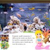 Muzero Fish Tank Aquarium Decoration Set, Mini 100pcs Glowing Pebbles Liminous Rocks, Teatle Mermaid Starfish Coral Treasure Chest Ornaments for Micro Landscape Waterscape Fish Tank Aquarium Decor