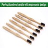 Virgin Forest Bamboo Toothbrush, Biodegradable Bamboo Charcoal Toothbrushes, Natural Eco Friendly Wooden Toothbrush 6-Pack