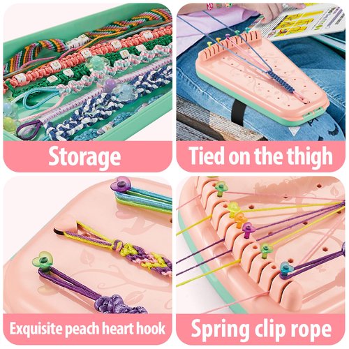 Yolscue Friendship Bracelet Making Kit for Girls,Bracelet Kit Toys,Arts and Crafts for Kids Age 7-12,Best Birthday Gifts Ideas for Ages 7,8,9,10,11,12 Year Old,Kids Bracelet String Toys Set (Pink)