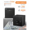 Kypeeka Piggy Bank for Adults, Stainless Steel Password Reusable Safe Bank, Metal Money Saving Box with Combination Lock for Cash Saving (Black, 5.9 inch)