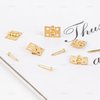 AUEAR, 50 Pack Miniature Hinges Hardware Jewelry Box Tiny Hardware with 200 Pieces Screws 180 Degree Rotation for Miniature Furniture Craft Closet Cabinet (Gold)