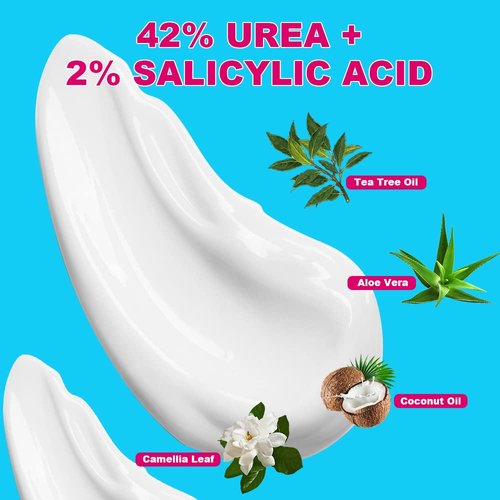 ENVISHA Urea Cream 42 Percent for Feet - 42% Urea Foot Cream with 2% Salicylic Acid & Hyaluronic Acid - For Feet, Hands, Heels, Elbows, Nails & Knees - 4 oz