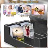 Homthy 1200+ Card Deck Case for Trading Cards, Leather Magnetic Closure Commander Card Storage Box Magic Card Protectors Fit for Sports Cards, Game Card Standard Cards (Black)