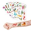Reptile Temporary Tattoos - Swamp Safari Animal Gecko Snake Turtle Themed Stickers for Kids Birthday Party Supplies, Decorations, Favors, and Prizes - Cute Gifts for Boys and Girls