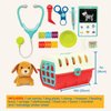Battat – Mini Vet Playset (11Pc) – Plush Dog & Carrier – Stickers & Checklist – Toy Stethoscope & Bone – 2 Years + – Puppy Care Vet Kit