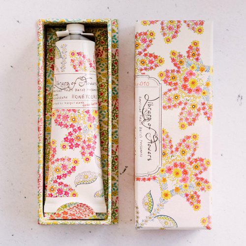 Library of Flowers Honeycomb Handcreme, 2.3 oz. – Sugared Fig, Ambrosia Honey & Royal Bee Blossom – Scented Hand Cream for Women, Moisturizing Hand Lotion for Dry Hands, Shea Butter & Cocoa Butter