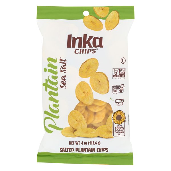 Inka Plantain Chips, Sea Salt, 4 Ounce