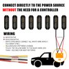 WINECO Amber/White LED Strobe Lights Kit - 8pcs 12-LED Flashing Emergency Warning Lights for Trucks, Cars and Vehicles