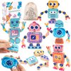 HAPGFS Wooden Robot Snap-Together Building Blocks, STEM Take Apart Toys Playset for Toddlers 3 4 5 6, 28 Psc Montessori Educational Fine Motor Skills Toys for Boys & Girls Birthday Gift