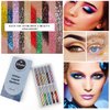 VOLLUCK 10 Colors glitter eyeliner liquid, Metallic Shimmer Glitter Eyeshadow,Long Lasting Waterproof Sparkling Eyeliner Eye Shadow Set for Party Festival Makeup