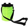 AMC Climbing Chalk Bag with Embroidery/Front Pocket/Belt (Fluorescent Green, 6 inches x 4 inches)