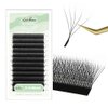 NATUHANA W Shaped Clover Eyelashes Extension 5D Premade Fans 0.07mm D Curl 8-12mm Mixed Tray Volume Lash Cluster W Lashes Supplies Automatic Blooming Flower Lash Extensions (5D black;0.07 D, 8-12 MIX)