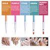 Cizoackle Nail Art Brushes - Double-Ended Brush and Dotting Tool Kit - Elegant Nail Pen Set with Shiny Handles - Easy To Use Professional Liner Tools 5 Pcs