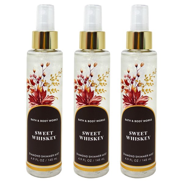 Bath and Body Work SWEET WHISKEY Diamond Shimmer Mist Gift Set - Lot of 3