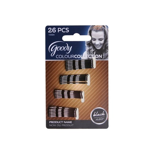 Goody Colour Collection Metallic Small Bobby Pin, Black, 26 Count (Pack of 3)