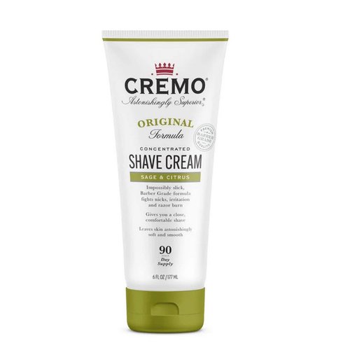 Cremo Barber Grade Sage & Citrus Shave Cream, Astonishingly Superior Ultra-Slick Shaving Cream for Men, Fights Nicks, Cuts and Razor Burn, 6 Fl Oz