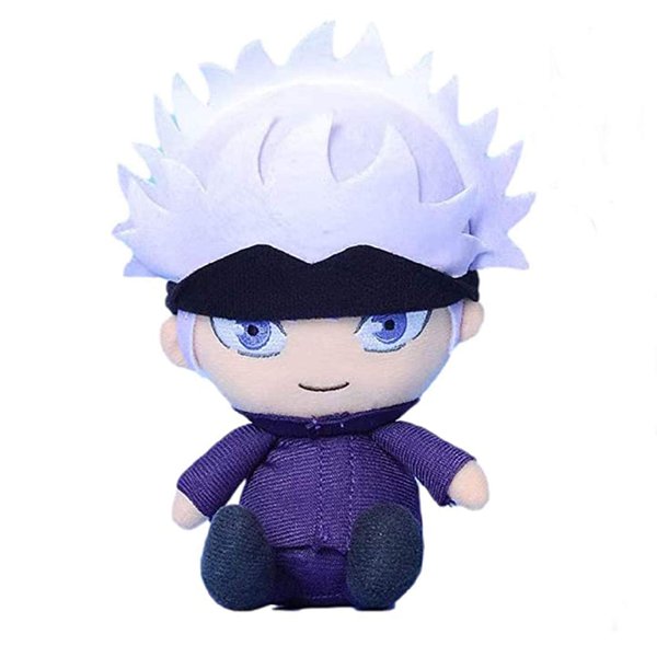 AMNPOLEN Plush Figure Toys with Openable Patch Anime Gojo Satoru Plushie Doll Stuffed Toy Key Ring Bagpack Phone Pendants (3.94inch/10cm, Gojo Satoru)