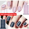 SILPECWEE 16 Sheets Nail Polish Stickers Full Nail Wraps Solid Color Self Adhesive Nail Polish Strips Gel Nail Stickers for Women Fingernail Manicure Sticker Nails for Women with 1pc Nail File