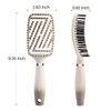 RHOS Detangling Hair Brush for Women&Men-Curved Vented Hair Brush for Faster Blow Drying/Styling,Paddle Vent Detangler Brush for Long,Short,Thin,Curly,Wet&Dry Hair(Beige)