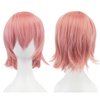 12 Inches Unisex Short Cosplay Hair Party BOB Wig with Bangs Halloween Costume Wigs (Pink)