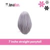Juvabun 7" Straight Claw Clip In Ponytail Hair Extensions - Light Gray | Ponytail Extension Human Hair | Hair Extensions for Women & Men | Washable, Realistic And Synthetic | Light Gray