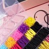 Mini Hair Bands Rubber Bands with Organizer Box, Soft Small Girl Hair Ties, Colorful Baby Rubber Bands Set Hair Tail Tools Rat Tail Comb for Kid Toddlers, Perfect for Braids, Ponytails Hairstyling