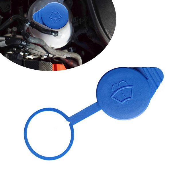 Yumfugu 1 PC Car Windshield Wiper Reservoir Cap, 2.0In Waterproof Durable Vehicle Windshield Washer Tank Cover Replacement Accessories Compatible with Ford 2012-2018#OEM CP9Z17A605A (Blue)