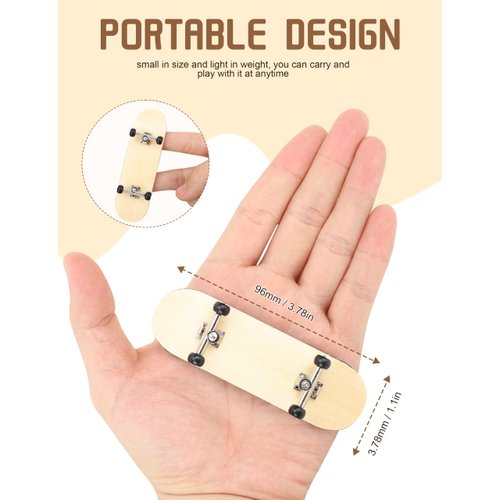 Yosoo Health Gear Finger Skateboards, Finger Board, Tool Kit, 1Pc Maple Wooden Alloy Fingerboard Finger Skateboards with Box Reduce Pressure Kids Gifts