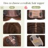 Benehair Hair Toppers for Women Real Human Hair 100% Remy Human Hair Pieces for Women with Thinning Hair Clip In 8 * 10cm Topper 12 Inch 35g Clip in Hair Extensions Medium Brown